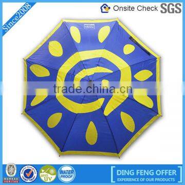 happy sunshine umbrella with wooden J handle