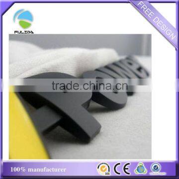 black dull matte plastic car letter badge emblem sticker