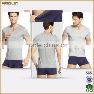Hot Sale Men's Short Sleeve Slim Fit Gym t Shirts Softextile Cotton Solid Color t Shirts