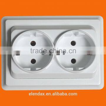 Power supply ABS European wall electrical shucko socket(F7210)