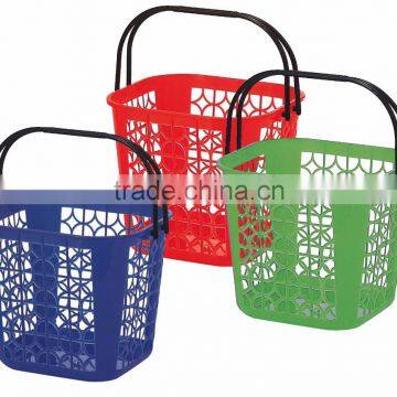 High quality plastic square basket with handle