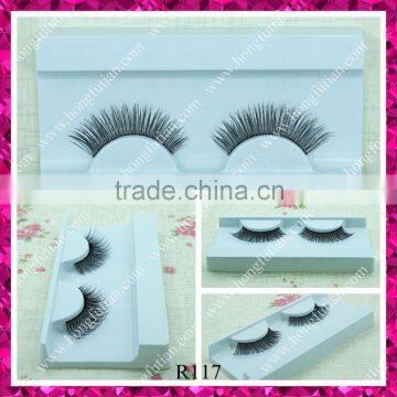 Wholesale red cherry human hair false eyelashes