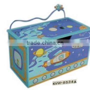 Kids Wooden Spaceship Toy Box/ Storage