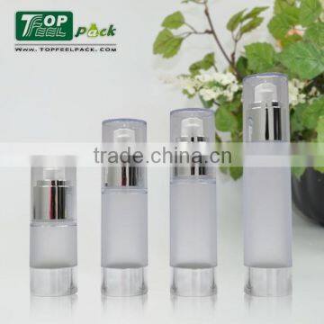 Frosted Round AS cosmetic bottles with airless pump dispenser