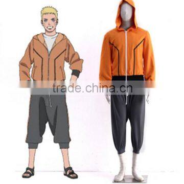 The Last: Naruto the Movie Uzumaki Naruto Cosplay Costume as Boruto's Father Orange Hoodie Suit Halloween naruto Costume for Men