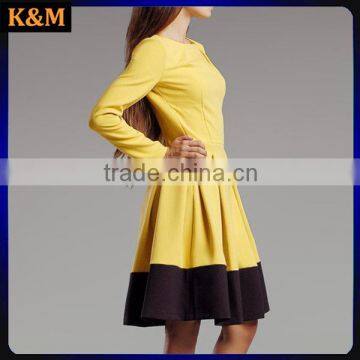 Yellow Skater Dress A-line Dress Women Retro Dress Women Fit and Flare Dress photo-3