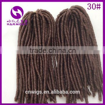 ( Color 30# ) 2016 HOT SALE Cheap Auburn Brown 2X Twist dreadlocks hair / Synthetic hair extensions dreadlocks hair weave