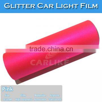 12"x394" New Arrival High Grade Glitter Light Black Car Headlight Wrap Film photo-5