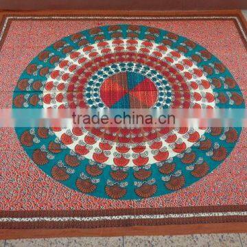 Round Mandala Peocock Prints Bedthrows photo-5