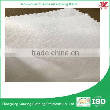 Nonwoven fabric fusible interlining 8018 nonwoven interlining