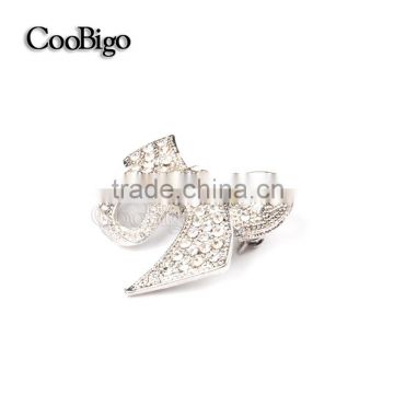 Fashion Jewelry Rhinestone Charming Bowknot Brooch Lady Girls Dresses Hijab Scarf Party Gift Apparel Promotion Accessories