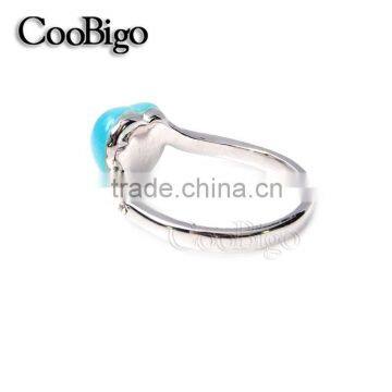 Fashion Jewelry Heart Shape Cat-eye Stone Ring Elegant Ladies Wedding Party Show Gift Dresses Apparel Promotion Accessories