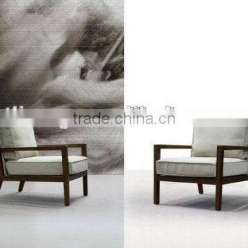 Neo Chinese style solid wood & fabric sofa (D-53)