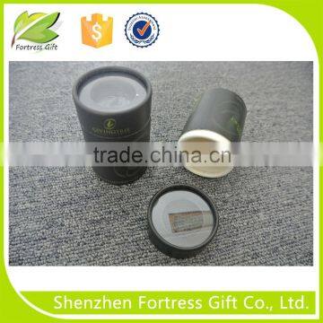 black paper tube packaging with pvc window