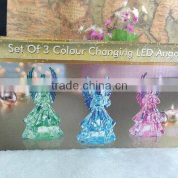 chiristmas angle led acrylic plastic flickering color changing gift