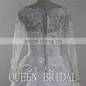 Long Sleeve Appliqued Lace Crystal Beaded Arabic Wedding Dress For Muslim Woman Quality Choice photo-6