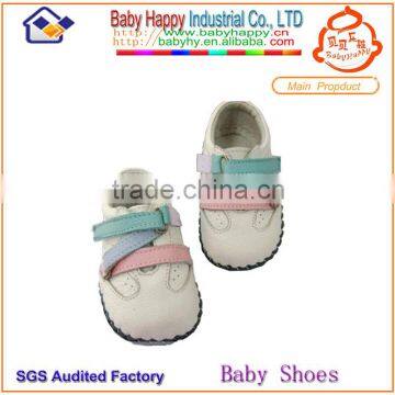 Popular design soft sole ivory genuine leather baby shoes