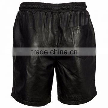 VIPARO Mens Black Soft Lambskin Leather Shorts - Melvin photo-3
