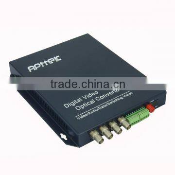 4-channel fiber optic Digital coaxial to video fiber converter audio video media transmitter receiver