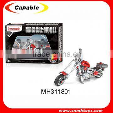 DIY toys Self assembling metal motorcycle model