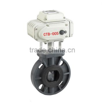 4 inches PVC electric butterfly auto control valve 50HZ with signal feedback 0-5v