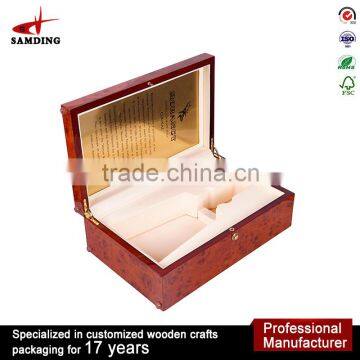 Hot Selling Luxury Wholesale Wooden Wine Packaging Box for Wine Shipping Box With Accessories