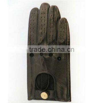 punk sheepskin basic style no lining leather biker leather gloves