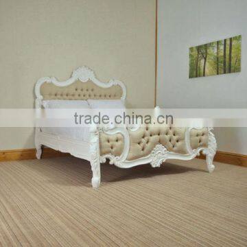 French Style White Upholstered Bed NFB05