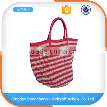 Promotional Summer Tourist women paper straw crochet bag free pattern