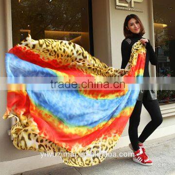 Fashion Women's Long Soft Wrap Lady Shawl Silk Leopard Chiffon Scarf