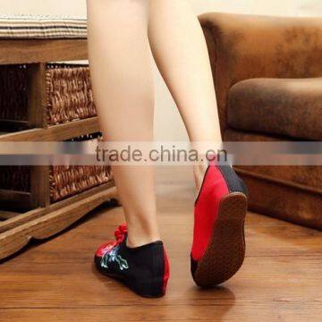 Middle Top Women Casual Cotton Shoes Buckle Chinese Style Flower Embroidered Elegant Ladies Canvas Flats Oxford Sole No Logo photo-6