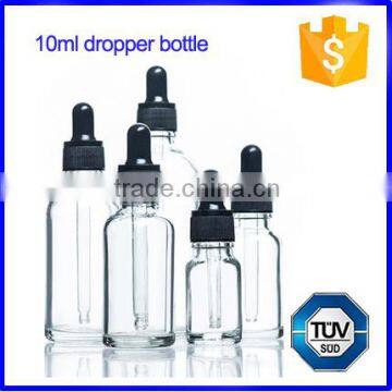 Transparent 10ml glass dropper bottle with childproof cap                        
                                                                                Supplier's Choice