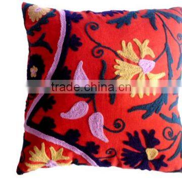 RTHCC-42 New Designer Floral Embroidery Jaipur Pure Cotton Export Quality Traditional Suzani cushion covers Christmas Decoration