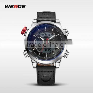 Watches Men Sport 2015 Luxury Top Brand Leather Fashion Men's Watch Quartz Dual Time Zone Analog Digital Watch