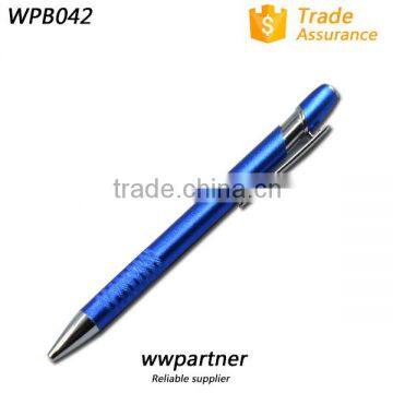 Fashion Custom Imprinted Ball Pen with Knurl Middle Ring