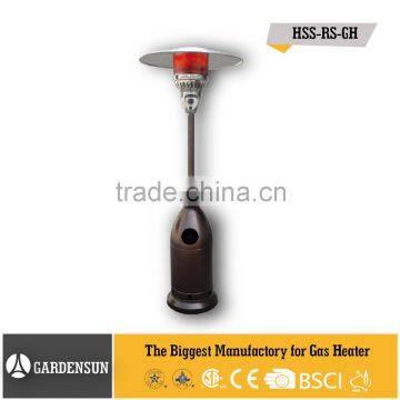 Gas induction outdoor heater gas (Bullet patio heater stainless steel black,CE) GARDENSUN 5000-13000W with CE CSA AGA ISO