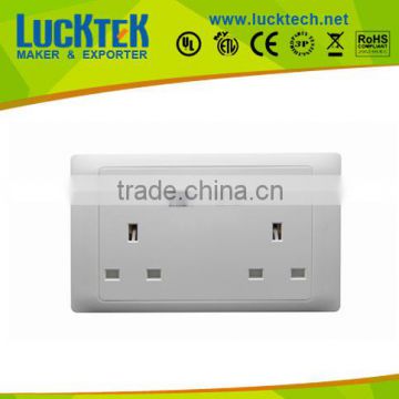 2*GANG UK power Socket outlets with switch,wall plate soeckt,high quality