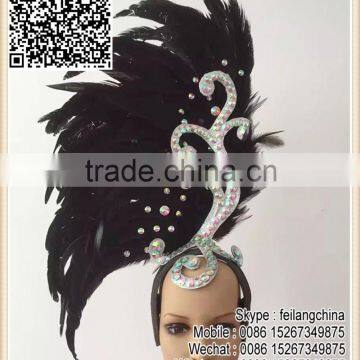 New Arrival Black Rose Headdress Hot Cheap Sale Crystal AB Samba Headpiece