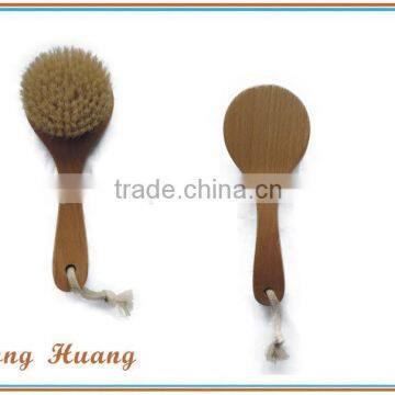 Wooden natural bristle bath brush