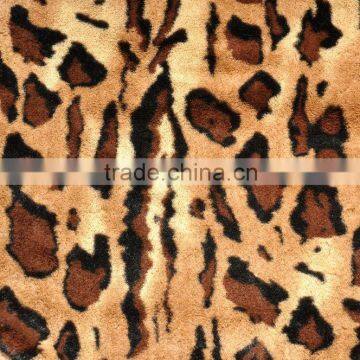 snow leopard design plush fabric