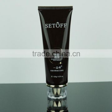 plastic tube with acrylic screw cap for skincare packaging