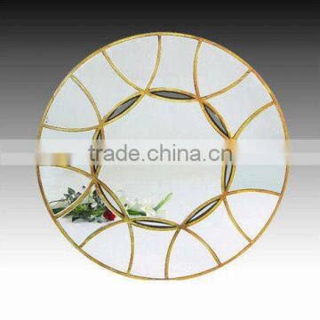Round Classic Antique wall Mirror with Gold Painted Frame Hotel Mirror, Dressing Mirror