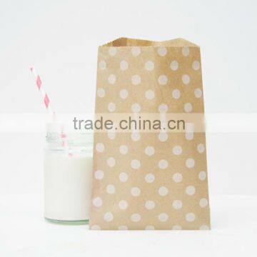 medium KRAFT polka dot paper gift or favor bags - 5 x 7.5 inches