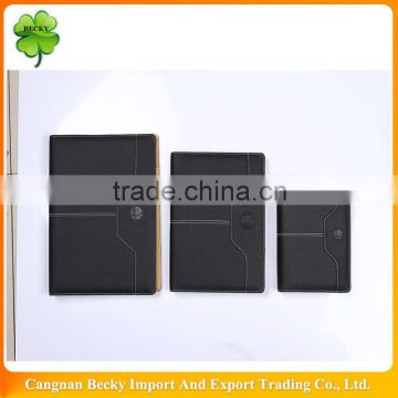 New item/style black soft leather cover company advertisement diary for promotion in LongGang WenZhou