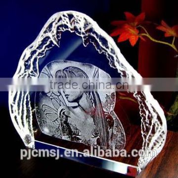 wholesale engraved crystal iceberg in customized for religion ,office decoration