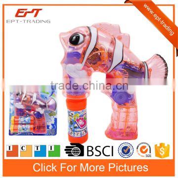 Electric fish light up wedding soap bubble gun toys for wholesale