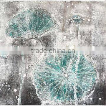 DEC002 Customize Home Decoration Lotus Canvas Flower Oil Painting For Living Room