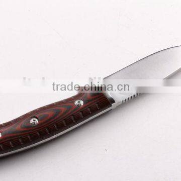 OEM Wood Outdoor Multi Military Knife With Fire Starter and Whistle photo-6