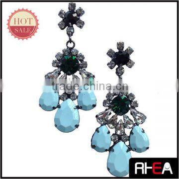 Newest 2014 Blue Resin With Crystal Earring shourouk jewelry