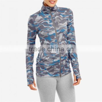 Factory cheap wholesale sports jackets sublimation printed yoga jacket for women